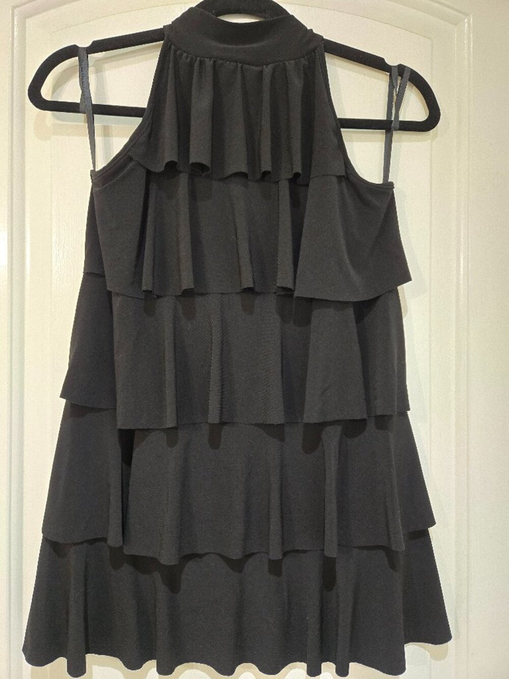 Vintage Carol Little Mock Neck, Tiered Ruffle Halter